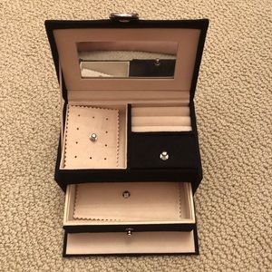 Black Jewelry Box // Faux Suede